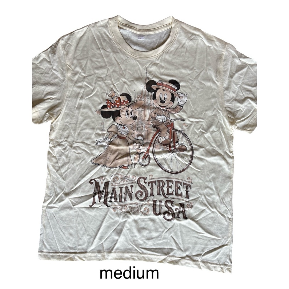 Disney Mickey Minnie Mouse Main Street Walt Disney World T-shirt Retro M NEW! - Picture 3 of 5